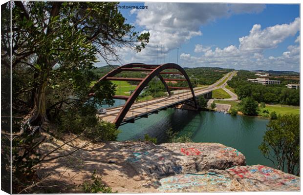 View of Pennybacker bridge, Austin, Texas Canvas Print by Jenny Hibbert