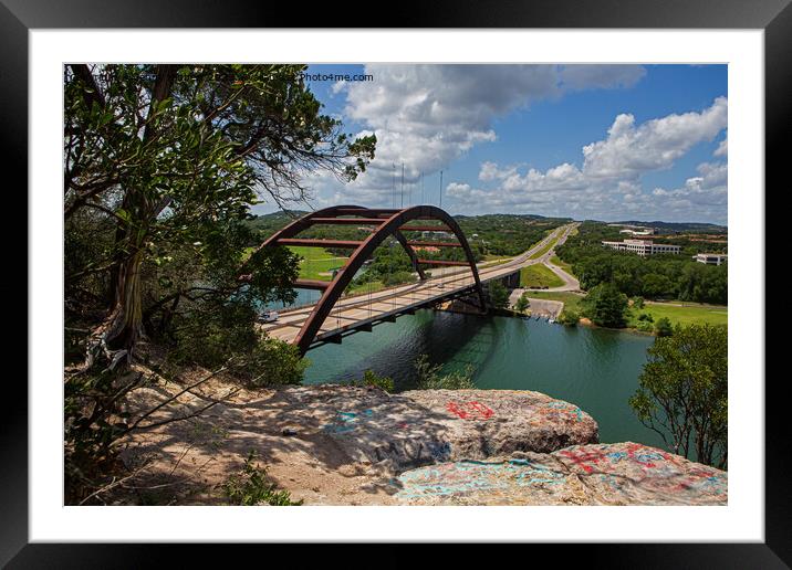 View of Pennybacker bridge, Austin, Texas Framed Mounted Print by Jenny Hibbert