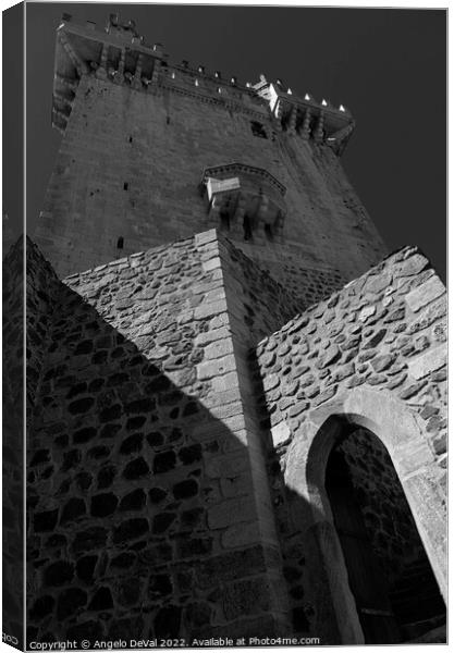 Beja Keep Tower in Monochrome Canvas Print by Angelo DeVal