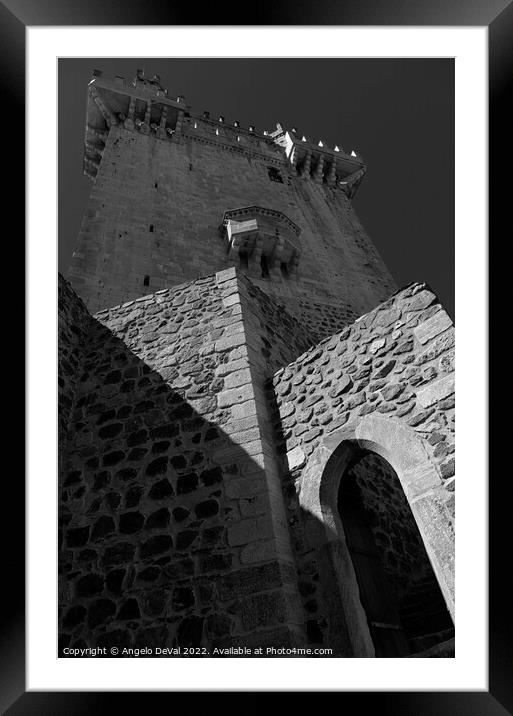 Beja Keep Tower in Monochrome Framed Mounted Print by Angelo DeVal