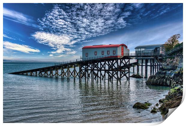 Tenby's Historic Lifeboat Stations Print by Roger Mechan