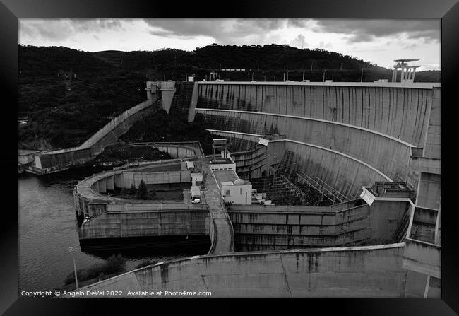 Alqueva Dam in Monochrome. Alentejo Framed Print by Angelo DeVal