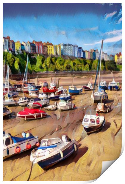 Coastal Charm Print by Roger Mechan