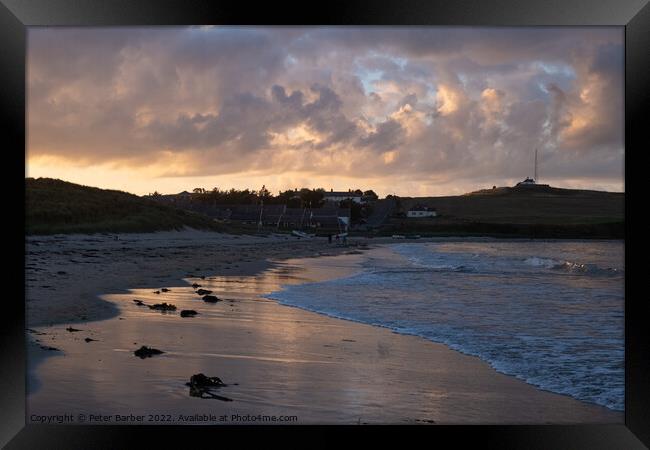 Low Newton-by-the-sea at sunset Framed Print by Peter Barber