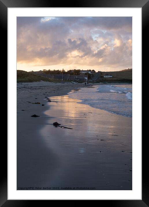 Low Newton-by-the-sea at sunset Framed Mounted Print by Peter Barber