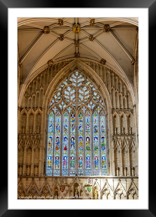 York Minster - The Great West Window Framed Mounted Print by Shafiq Khan