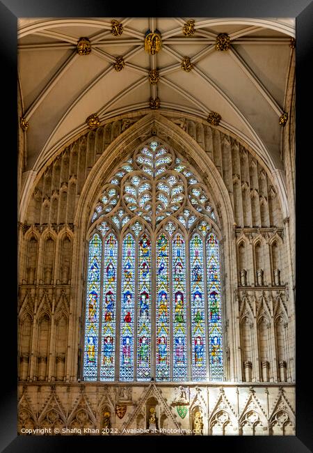 York Minster - The Great West Window Framed Print by Shafiq Khan