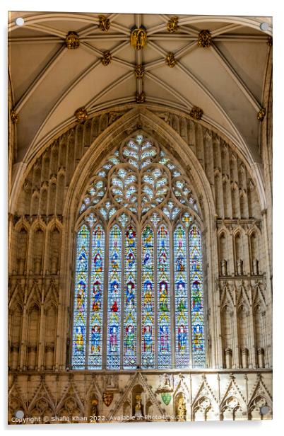 York Minster - The Great West Window Acrylic by Shafiq Khan
