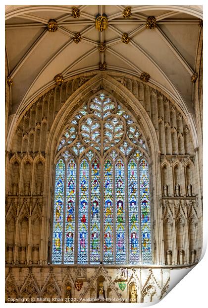 York Minster - The Great West Window Print by Shafiq Khan