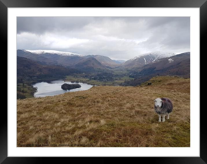 Outdoor mountain over looking Grasmere Framed Mounted Print by Mike Owen