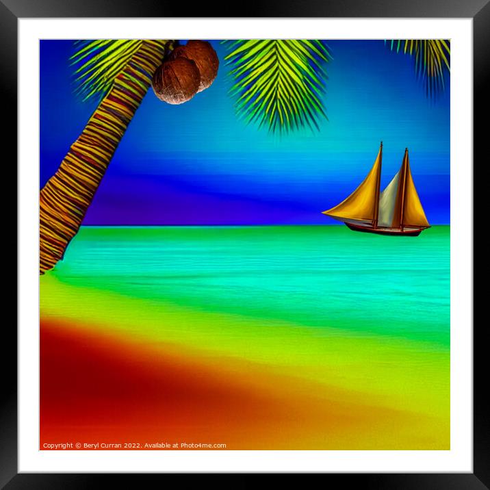 Serenity in Paradise Framed Mounted Print by Beryl Curran