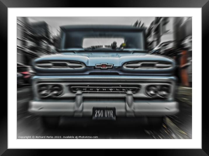 1960`s Chevrolet Apache Truck Framed Mounted Print by Richard Perks