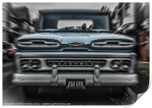 1960`s Chevrolet Apache Truck Print by Richard Perks