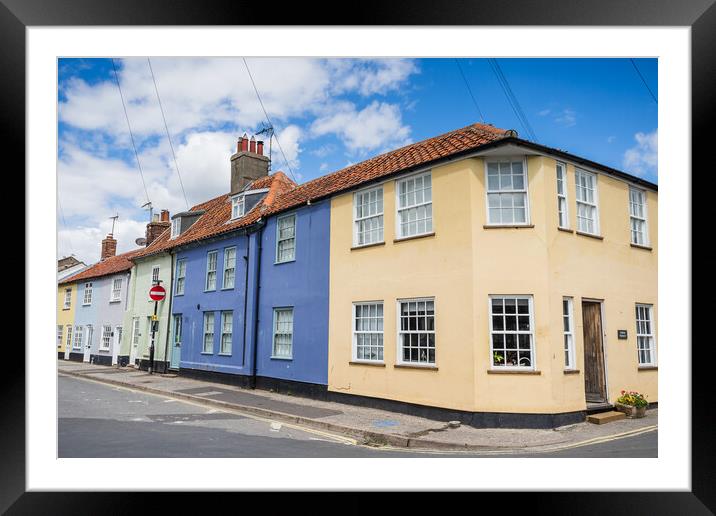 Colourful row of houses in Southwold Framed Mounted Print by Jason Wells