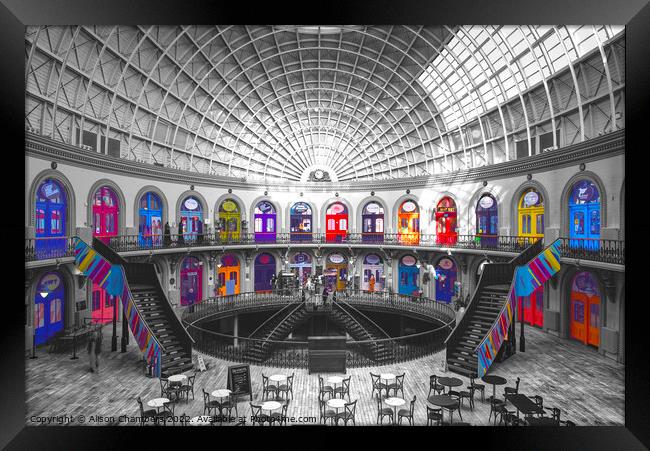 Leeds Corn Exchange Colour Selection  Framed Print by Alison Chambers
