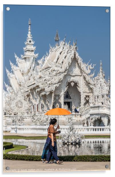 Wat Rong Khun or the White Temple, Acrylic by Kevin Hellon