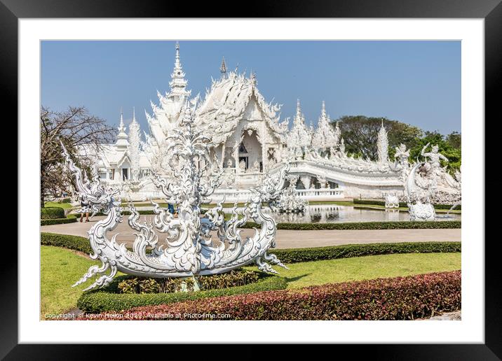 Wat Rong Khun or the White Temple, Framed Mounted Print by Kevin Hellon
