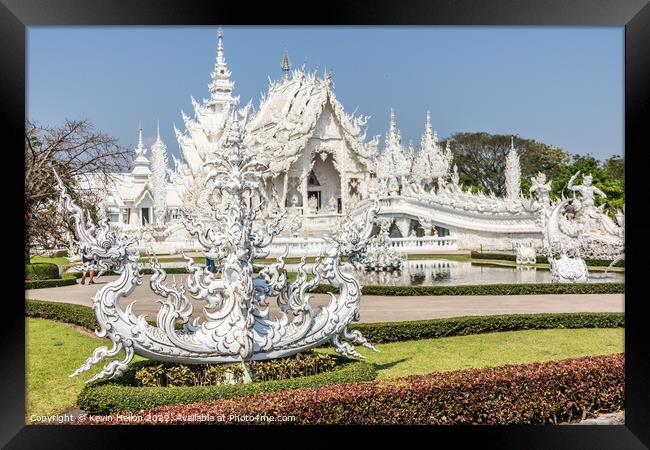 Wat Rong Khun or the White Temple, Framed Print by Kevin Hellon