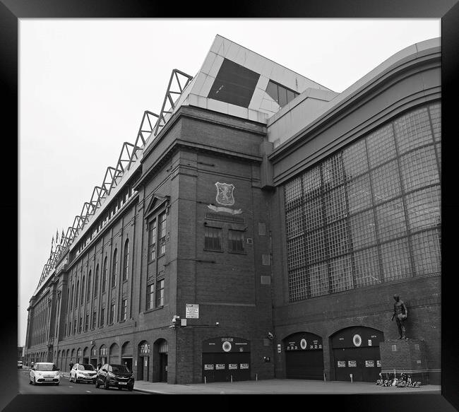 Ibrox main stand and memorial statue Framed Print by Allan Durward Photography