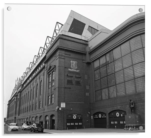 Ibrox main stand and memorial statue Acrylic by Allan Durward Photography