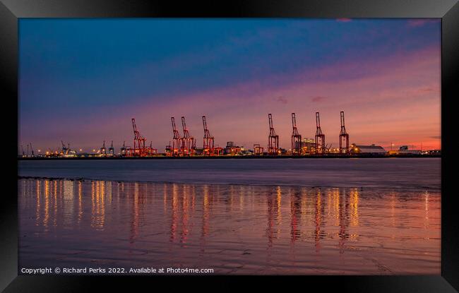 Liverpool Seaforth Dock reflections Framed Print by Richard Perks