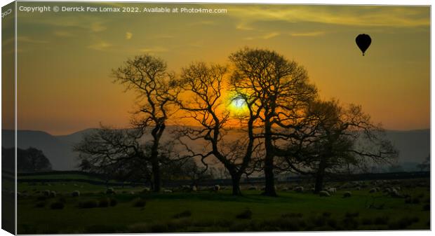 Sunset in clitheroe lancashire Canvas Print by Derrick Fox Lomax