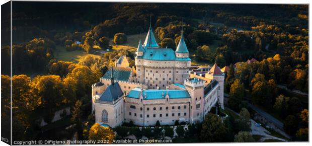 Autumn Evening at Bojnice Castle Canvas Print by DiFigiano Photography