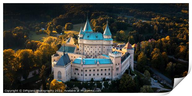Autumn Evening at Bojnice Castle Print by DiFigiano Photography