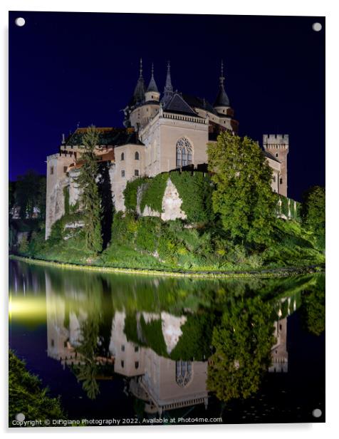 Bojnice Castle Reflections Acrylic by DiFigiano Photography