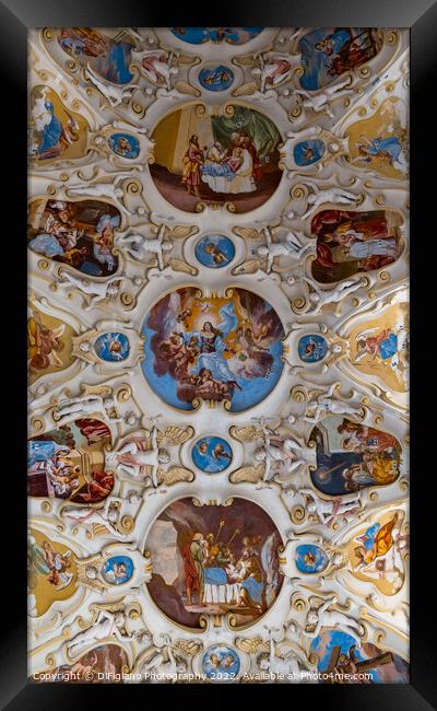 The Castle Chapel Ceiling at Bojnice Framed Print by DiFigiano Photography