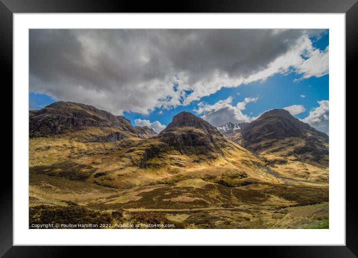 The Three Sisters of Glencoe Framed Mounted Print by Pauline Hamilton