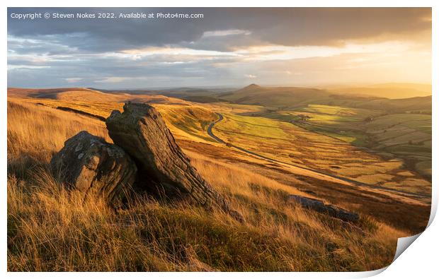 Last Light over Cheshire Plains Print by Steven Nokes