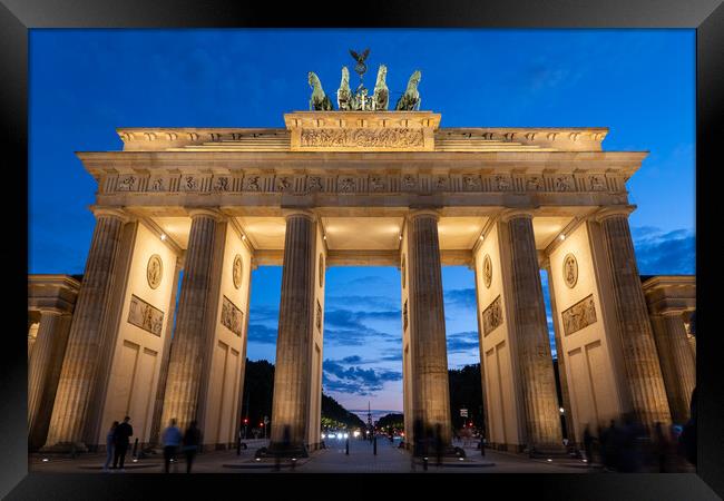 Brandenburg Gate At Night In Berlin Framed Print by Artur Bogacki