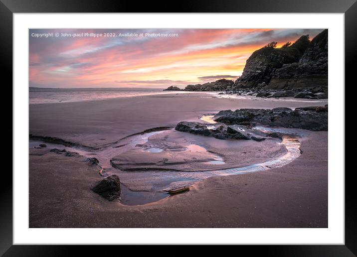 Auchenlarie Cove Framed Mounted Print by John-paul Phillippe
