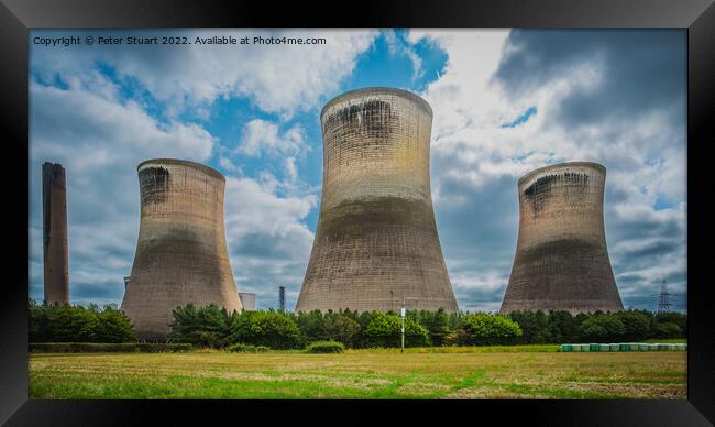 Fiddlers Ferry Power Station is a decommissioned coal fired powe Framed Print by Peter Stuart