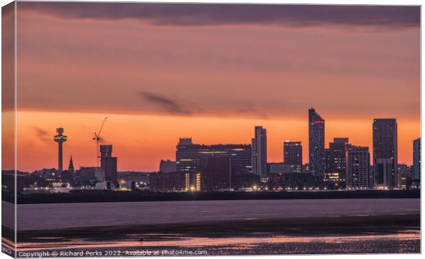 Liverpool sunset Canvas Print by Richard Perks