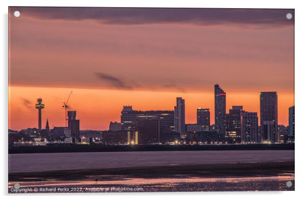 Liverpool sunset Acrylic by Richard Perks