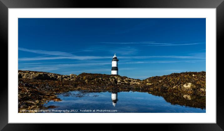 Trwyn Du Lighthouse Framed Mounted Print by DiFigiano Photography