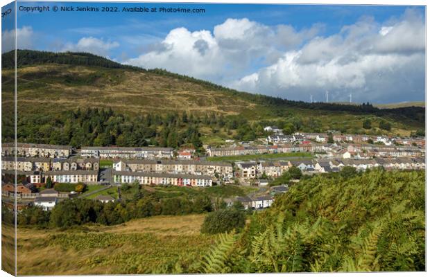 The Rhondda Village of Cwmparc in October  Canvas Print by Nick Jenkins