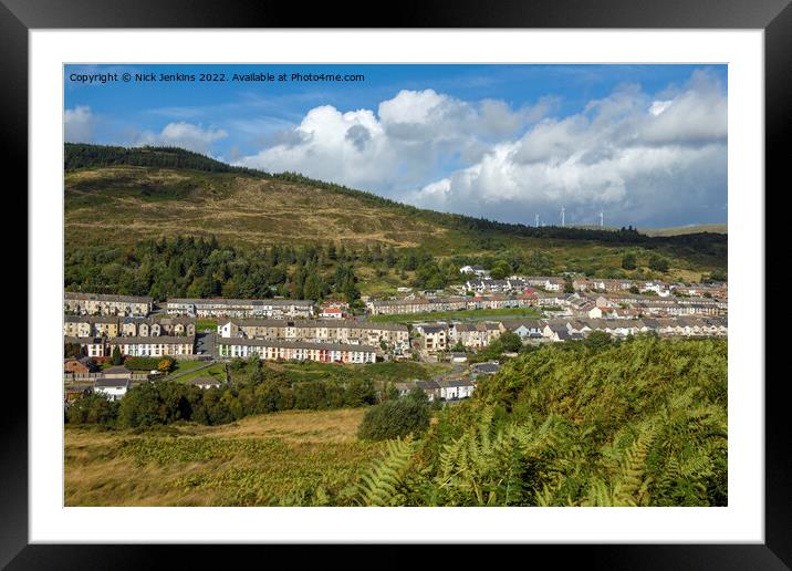 The Rhondda Village of Cwmparc in October  Framed Mounted Print by Nick Jenkins