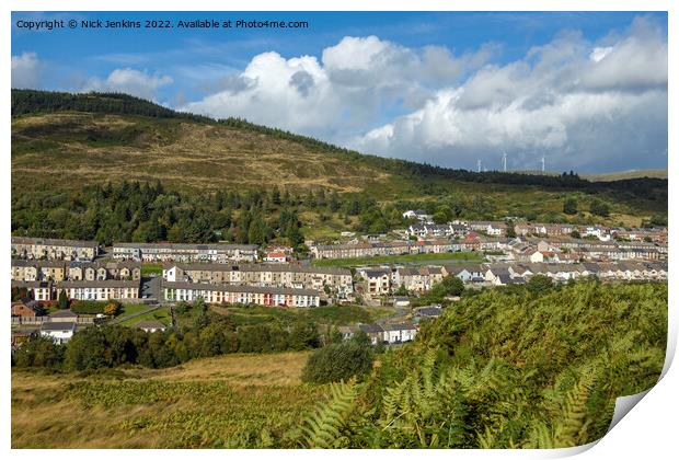 The Rhondda Village of Cwmparc in October  Print by Nick Jenkins