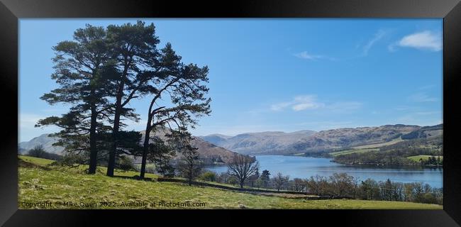 Tree overlooking Ullswater Framed Print by Mike Owen