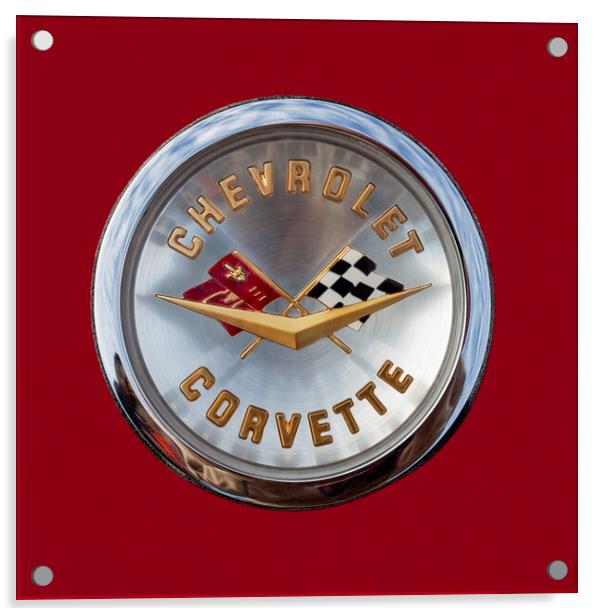 Chevrolet Corvette Emblem Acrylic by Antonio Ribeiro