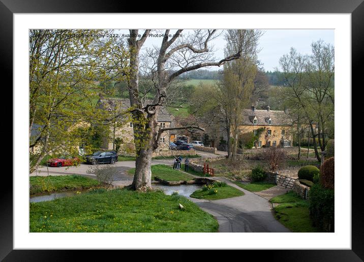 Upper Slaughter in the Cotswolds Framed Mounted Print by Christopher Keeley