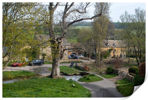 Upper Slaughter in the Cotswolds Print by Christopher Keeley