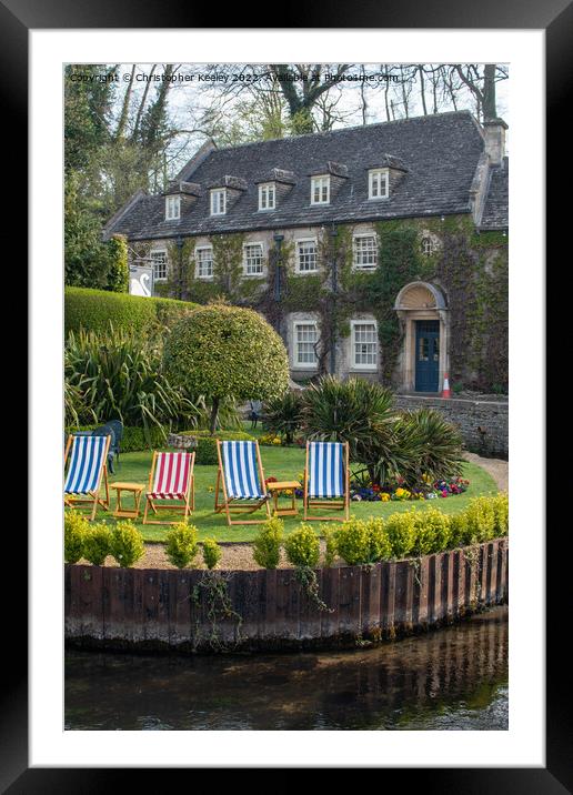 Cotswolds hotel in Bibury Framed Mounted Print by Christopher Keeley