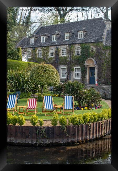 Cotswolds hotel in Bibury Framed Print by Christopher Keeley