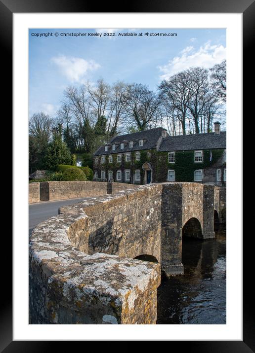 Bibury Bridge in the Cotswolds Framed Mounted Print by Christopher Keeley