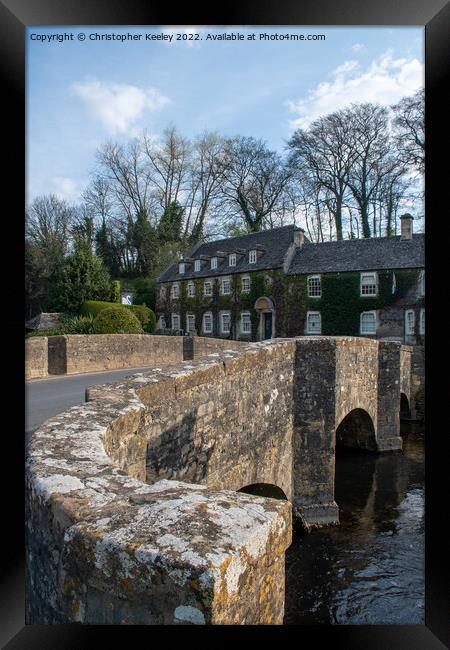 Bibury Bridge in the Cotswolds Framed Print by Christopher Keeley