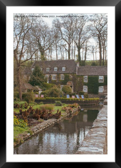 Bibury in the Cotswolds Framed Mounted Print by Christopher Keeley